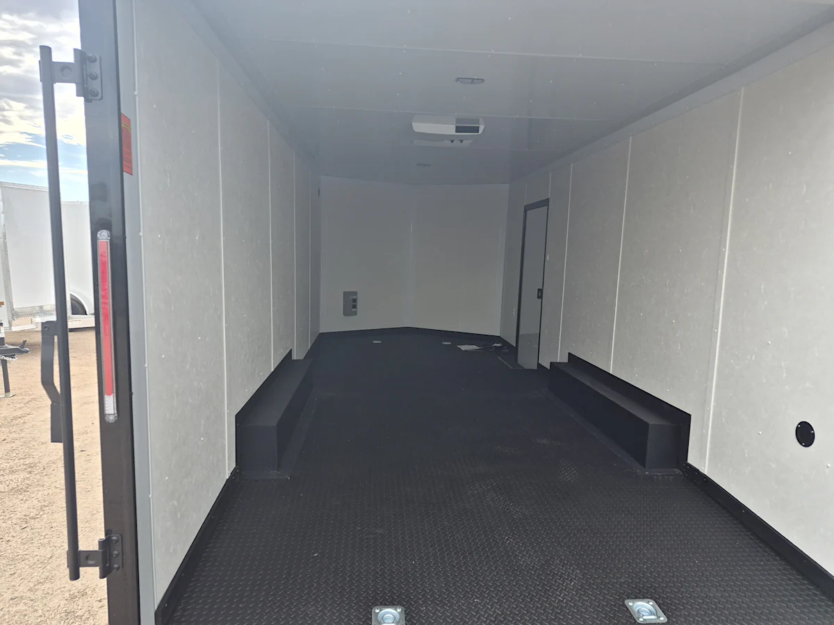 Compass 20x8.5 Jasper SE Car Hauler, 10K GVWR, Ramp Door, A/C, White Wall / Ceiling, RTP Floor - Stock #CMP2878 - Image 2 of 5 Compass 20x8.5 Jasper SE Car Hauler, 10K GVWR, Ramp Door, A/C, White Wall / Ceiling, RTP Floor - Stock #CMP2878 - Image 2 of 5
