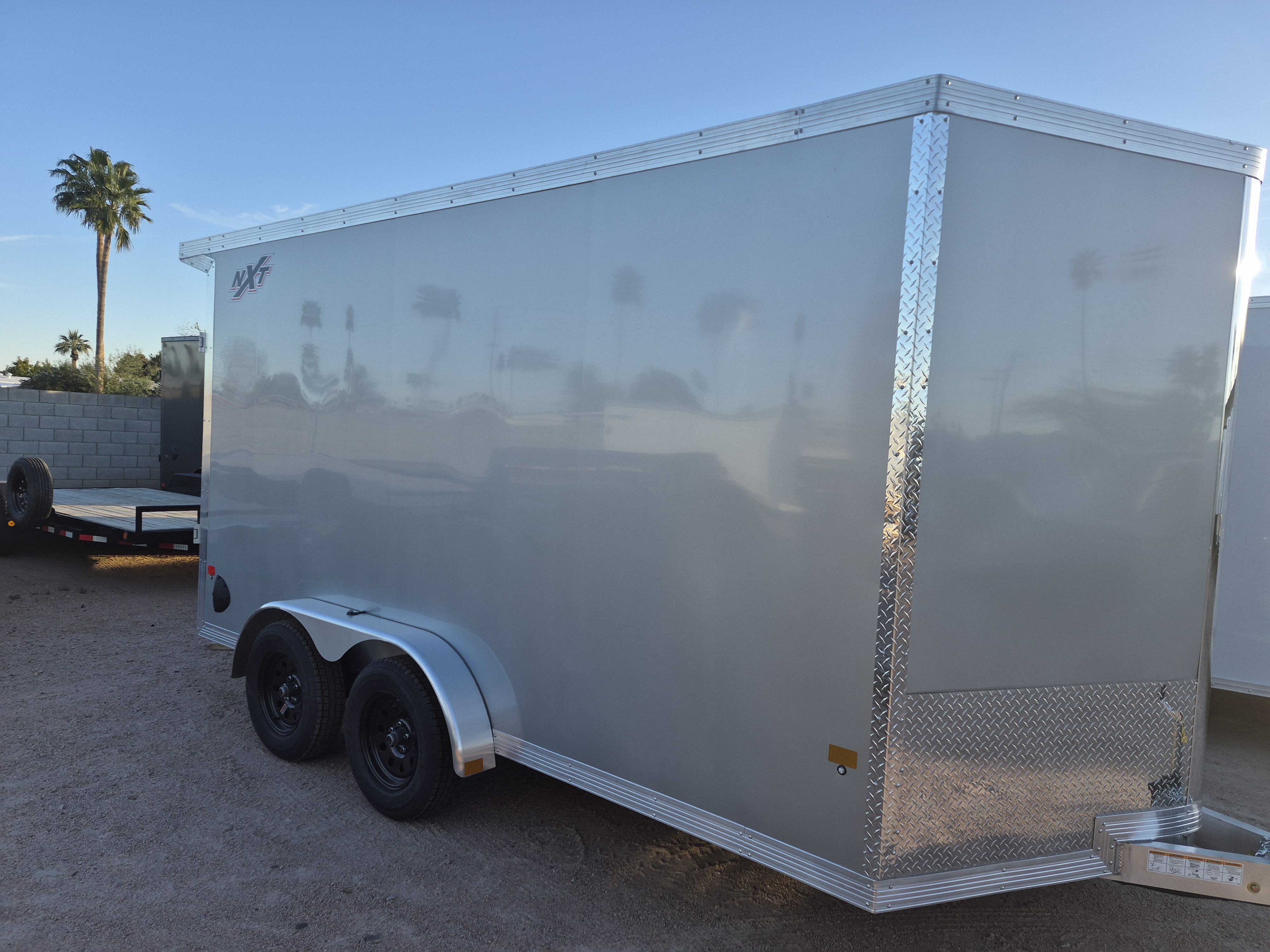 Alcom 14x7.4 All Aluminum NXT Car Hauler, 7K GVWR, Side Door, Ramp Door - Stock #ALC200 - Image 2 of 5