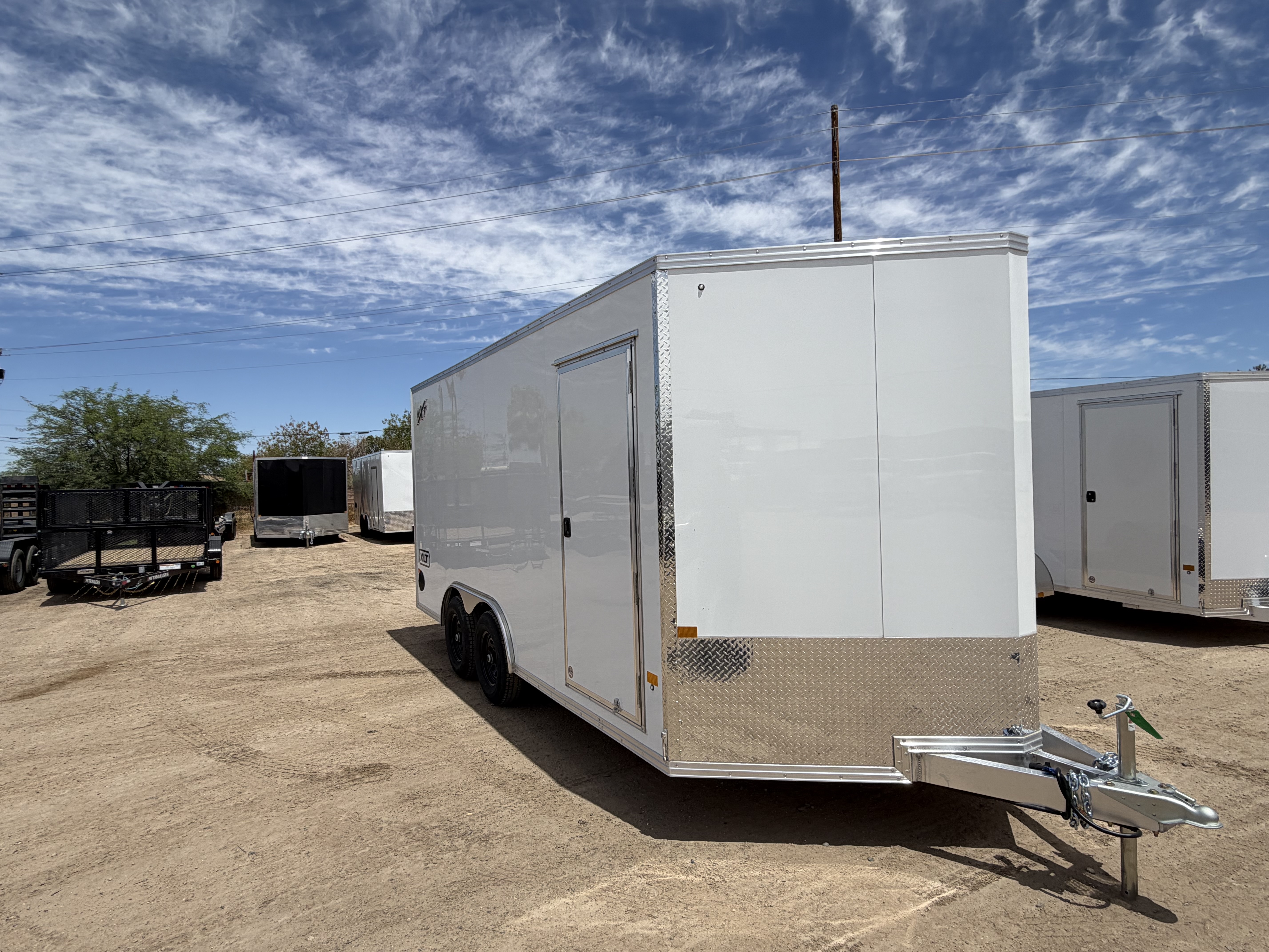 Alcom 16x8.5 All Aluminum XLTP2 Car Hauler, 10K GVWR, Side Door, Ramp Door - Stock #ALC267 - Image 1 of 8