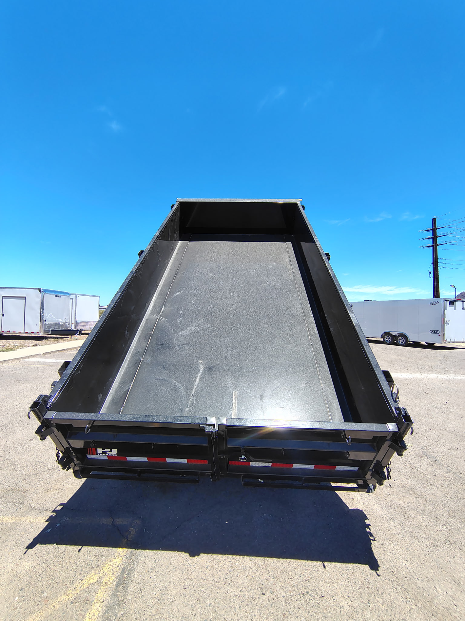 PJ Trailers 14'x83" Scissor 14K Dump Trailer w/ 24" Sides (D7)