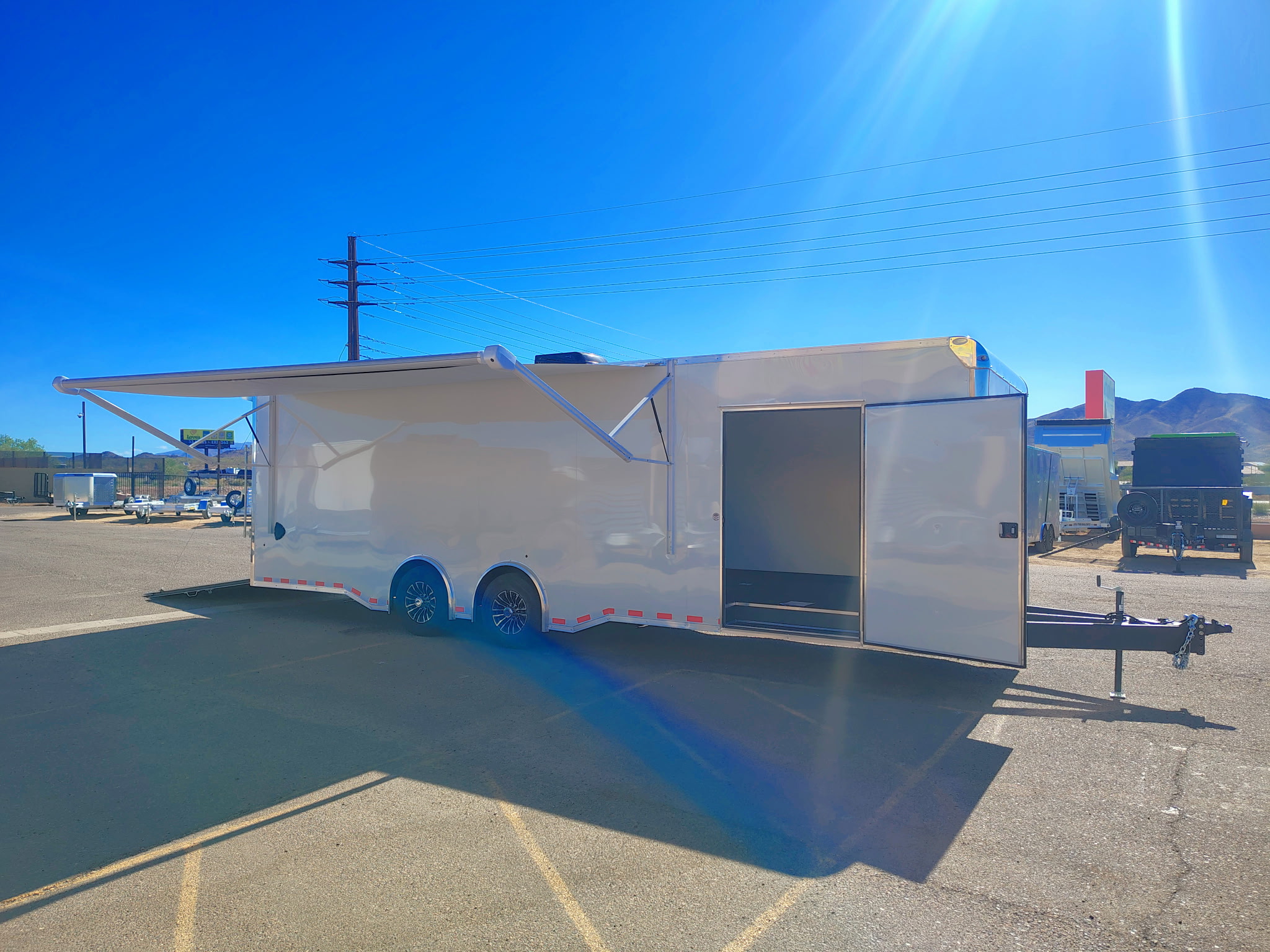 Compass 28x8.5 Canyon Race Trailer, 14K GVWR, Ramp Door,  AC/Heat, Elec. Awning - Stock #CMP2879 - Image 14 of 14