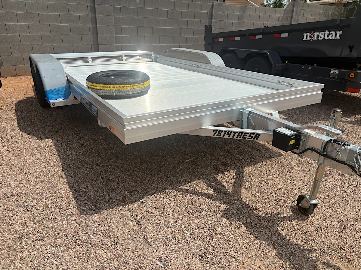 Aluma Aluma 14'x78" Aluminum Utility Trailer w/ Bi-Fold Tailgate (7814ESA) - Stock #ALU398 - Image 1 of 5 Aluma Aluma 14'x78" Aluminum Utility Trailer w/ Bi-Fold Tailgate (7814ESA) - Stock #ALU398 - Image 1 of 5