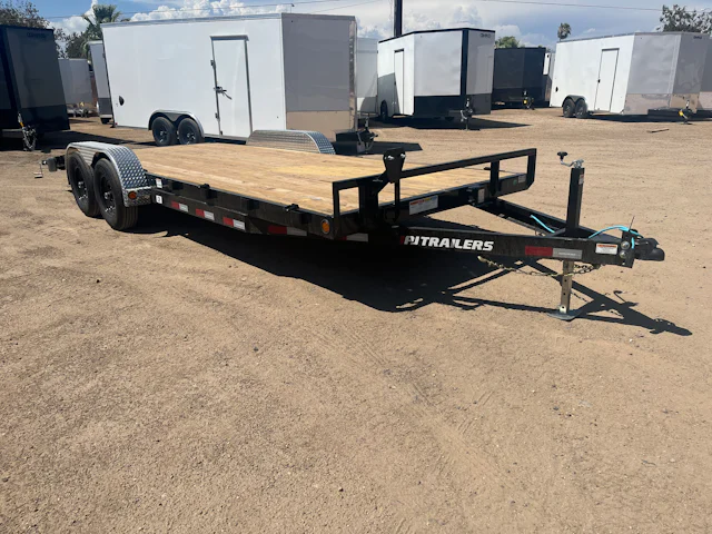 PJ Trailers 20'x83" 5" Channel Equipment Trailer w/ Slide-In Ramps (CE)