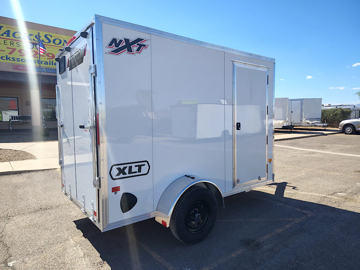 Alcom 10x6 All Aluminum XLT-P Enclosed, 3K GVWR, Side Door, Ramp Door - Stock #ALC274 - Image 1 of 8 Alcom 10x6 All Aluminum XLT-P Enclosed, 3K GVWR, Side Door, Ramp Door - Stock #ALC274 - Image 1 of 8