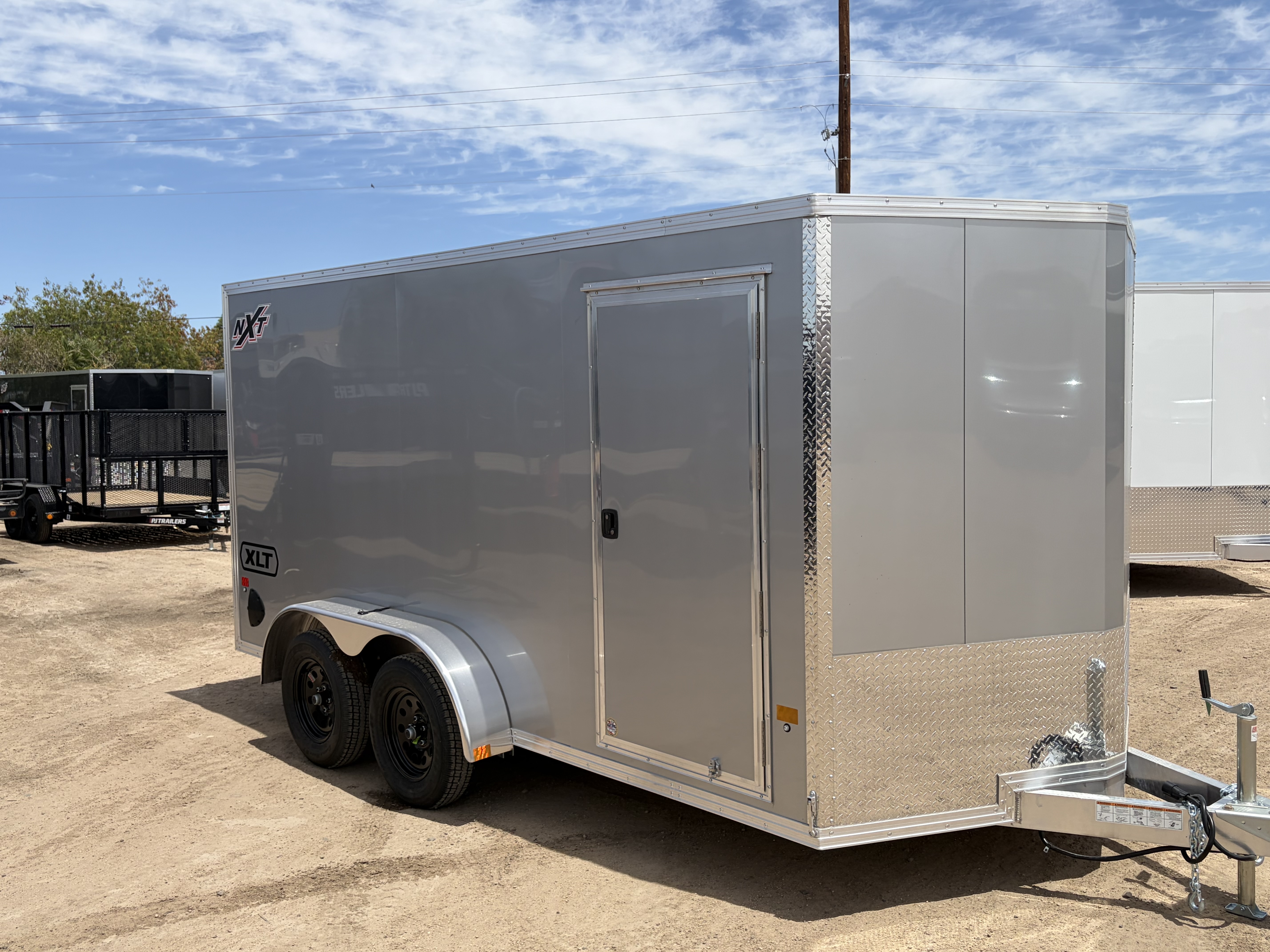 Alcom 14x7 All Aluminum XLT-P Enclosed, 7K GVWR, Side Door, Ramp Door - Stock #ALC266 - Image 1 of 8