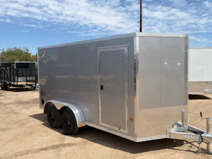 Alcom 14x7 All Aluminum XLT-P Enclosed, 7K GVWR, Side Door, Ramp Door