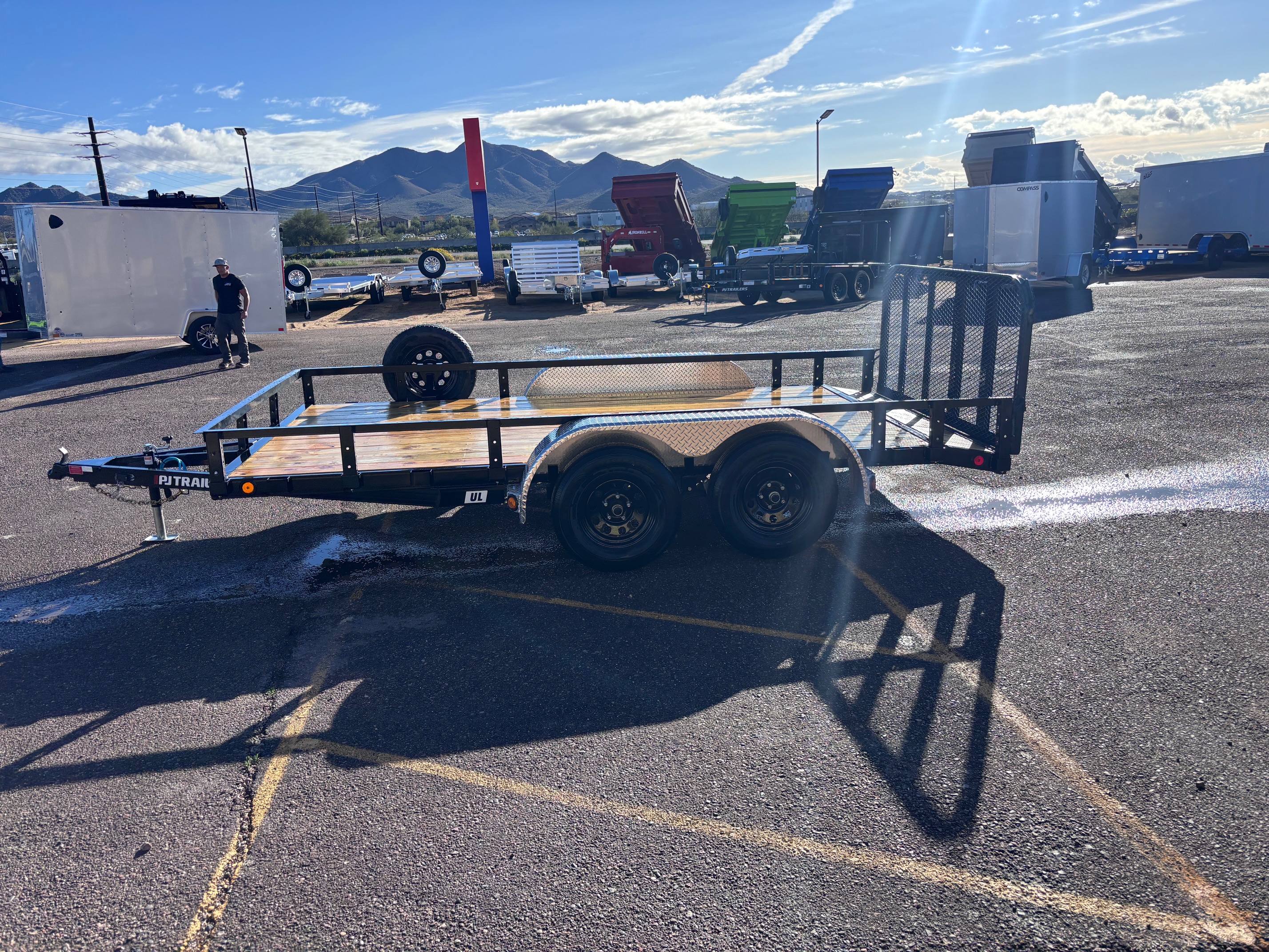 P.J. Trailers 14x83 Tandem Axle, 7K GVWR, Channel Utility, DT w/ 3' Gate - Stock #PPJ11073 - Image 1 of 4