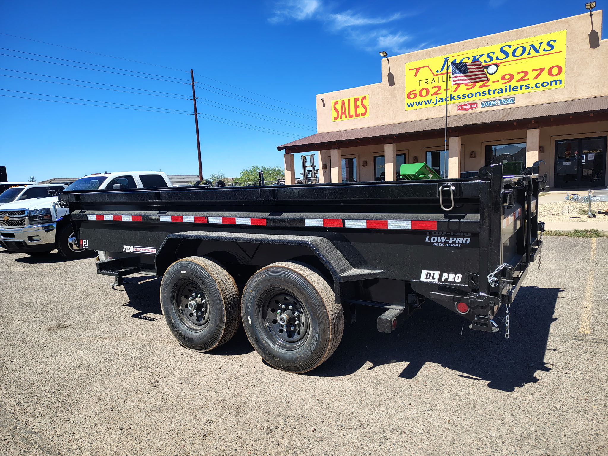 PJ Trailers 14'x83" Scissor Low-Pro Dump Trailer w/ 24" Sides (DL)