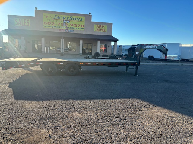 P.J. Trailers 25' Gooseneck, Low-Pro Flatdeck with Duals, Hydraulic Jacks, 25K GVWR - Stock #PPJ10900 - Image 1 of 6