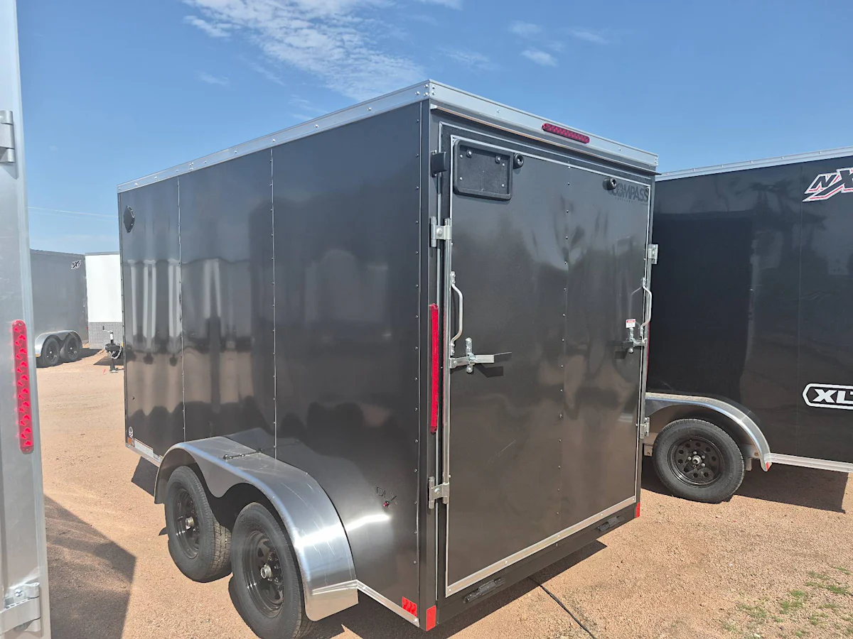 Compass 12x6 Indigo DLX, Flat Top V-Nose, 7K GVWR, Ramp Door - Stock #CMP2941 - Image 1 of 4 Compass 12x6 Indigo DLX, Flat Top V-Nose, 7K GVWR, Ramp Door - Stock #CMP2941 - Image 1 of 4