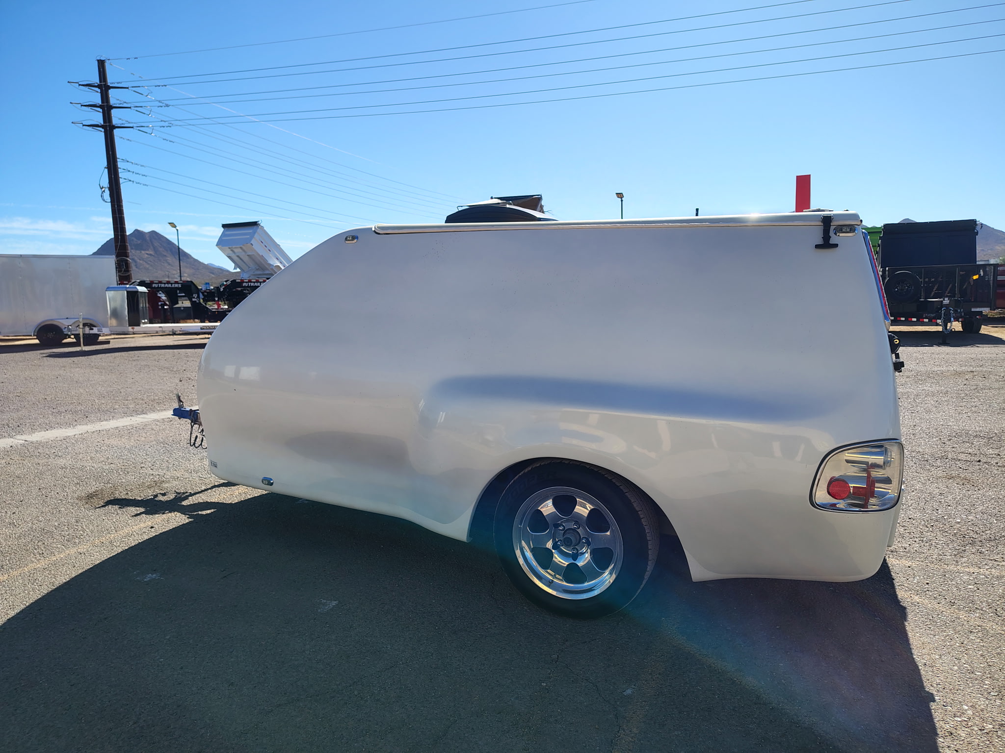 FAT SOCKS MOTORSPORTS Custom 12' Fiberglass Motorcycle Hauler - Stock #USD4001 - Image 3 of 12