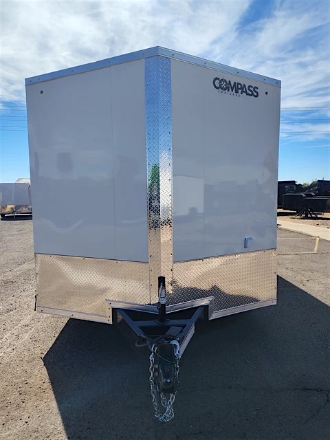 Compass 20x8.5 Jasper SE Car Hauler, 10K GVWR, Ramp Door, A/C, White Wall / Ceiling, RTP Floor - Stock #CMP2758 - Image 4 of 9 Compass 20x8.5 Jasper SE Car Hauler, 10K GVWR, Ramp Door, A/C, White Wall / Ceiling, RTP Floor - Stock #CMP2758 - Image 4 of 9