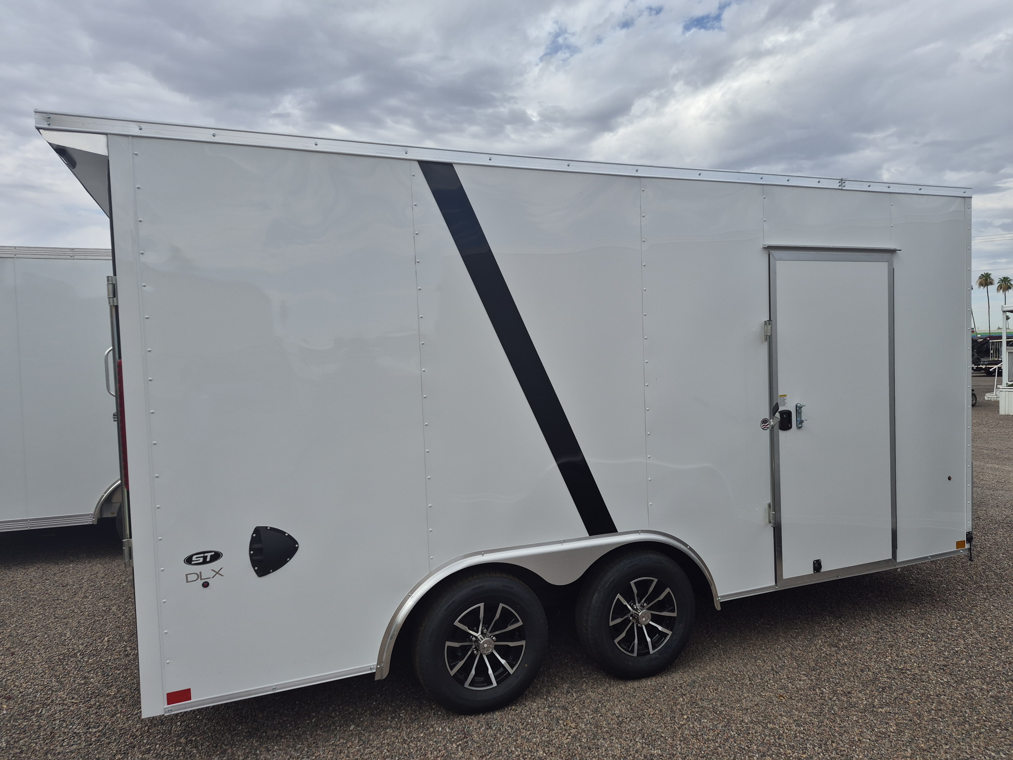 Compass 16x8.5 ST DLX Flat Top V-Nose Car Hauler 7K GVWR,  Wall Posts - 24" OC to 16", Ramp Door - Stock #CMP2870 - Image 2 of 4