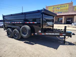 P.J. Trailers 12x83 Tandem Axle, 15,400 GVWR, Low Pro Dump, 48" Sides, 14 Ply Tires Stock #PJD1700 - Thumbnail 1