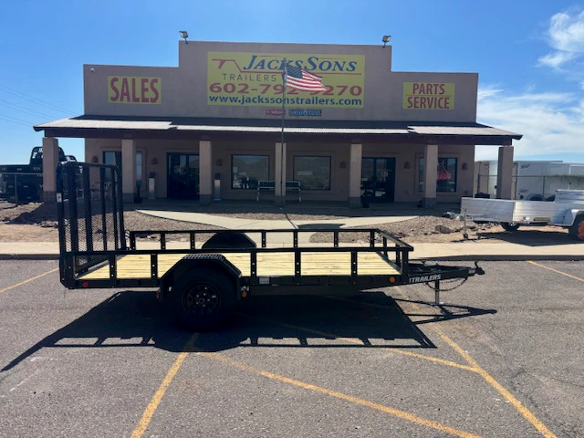 PJ Trailers 14'x72" Single Axle Channel Utility Trailer w/ Fold-In Ramp Gate (U2)