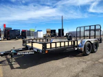 P.J. Trailers 14x83 Tandem Axle, 7K GVWR, Channel Utility, ATV Ramps Stock #PPJ11195 - Thumbnail 1