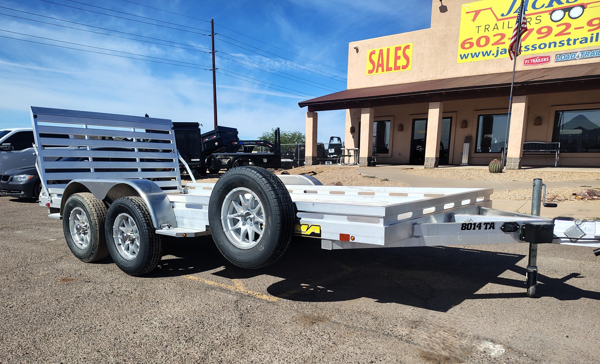 Aluma 14x80 All Aluminum, 8.5K GVWR, Tandem Axle, Straight Tailgate (8014TA-EL-TG-RTD) - Stock #ALU372 - Image 4 of 7