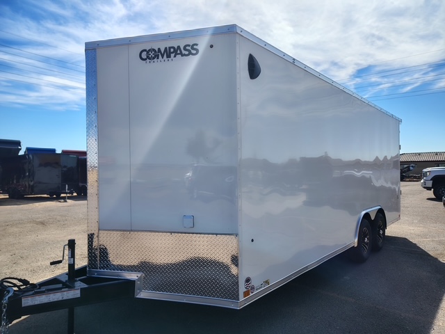 Compass 20x8.5 Jasper SE Car Hauler, 10K GVWR, Ramp Door, A/C, White Wall / Ceiling, RTP Floor - Stock #CMP2758 - Image 1 of 9