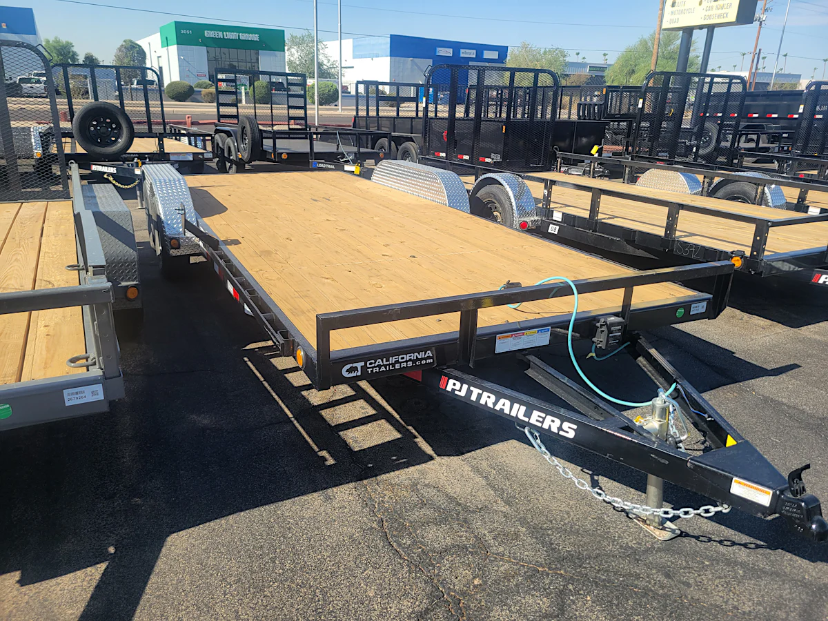 P.J. Trailers 18x83x4" Channel Tandem Axle 7K GVWR, Carhauler - Stock #PPJ10804 - Image 1 of 4 P.J. Trailers 18x83x4" Channel Tandem Axle 7K GVWR, Carhauler - Stock #PPJ10804 - Image 1 of 4