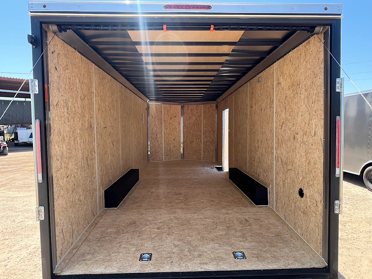 Compass 20x8.5 Jasper SE Car Hauler, 10K GVWR, Ramp Door, A/C, White Wall / Ceiling, RTP Floor - Stock #CMP2857 - Image 7 of 10 Compass 20x8.5 Jasper SE Car Hauler, 10K GVWR, Ramp Door, A/C, White Wall / Ceiling, RTP Floor - Stock #CMP2857 - Image 7 of 10