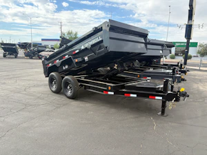 Iron Bull 12'x72" Scissor Dual I-Beam Bumper Pull Dump Trailer w/ 24" Sides (DTB)