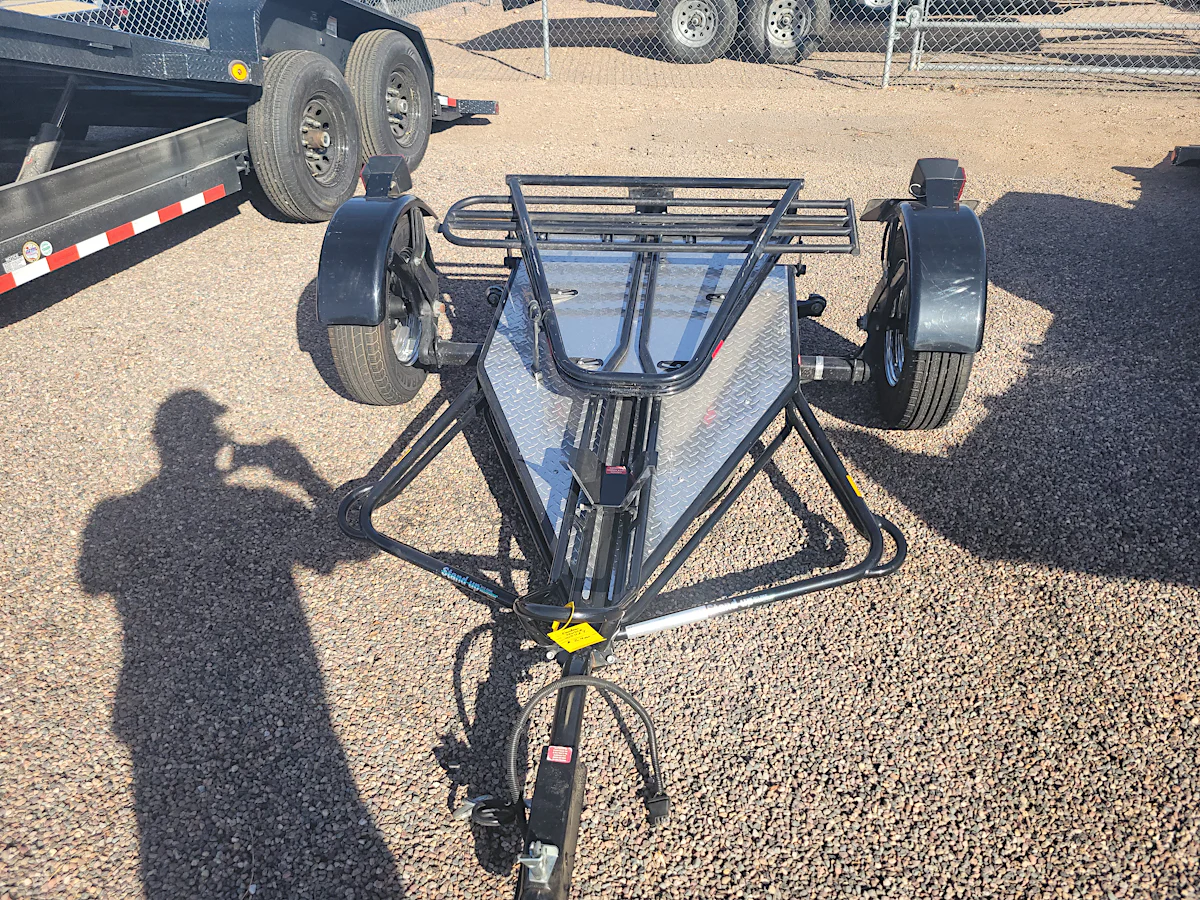 Kendon Single Ride-Up SRL Stand-Up Motorcycle Trailer - Stock #USD1157 - Image 1 of 3 Kendon Single Ride-Up SRL Stand-Up Motorcycle Trailer - Stock #USD1157 - Image 1 of 3