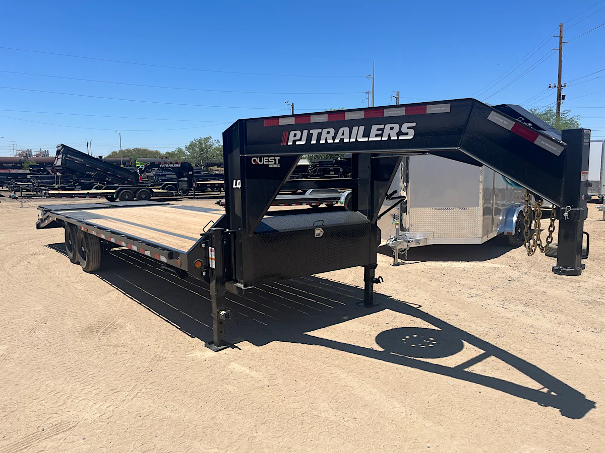 P.J. Trailers 25'x102" Gooseneck Flatbed Quest Series (LQ) - Stock #PPJ11221 - Image 1 of 8 P.J. Trailers 25'x102" Gooseneck Flatbed Quest Series (LQ) - Stock #PPJ11221 - Image 1 of 8