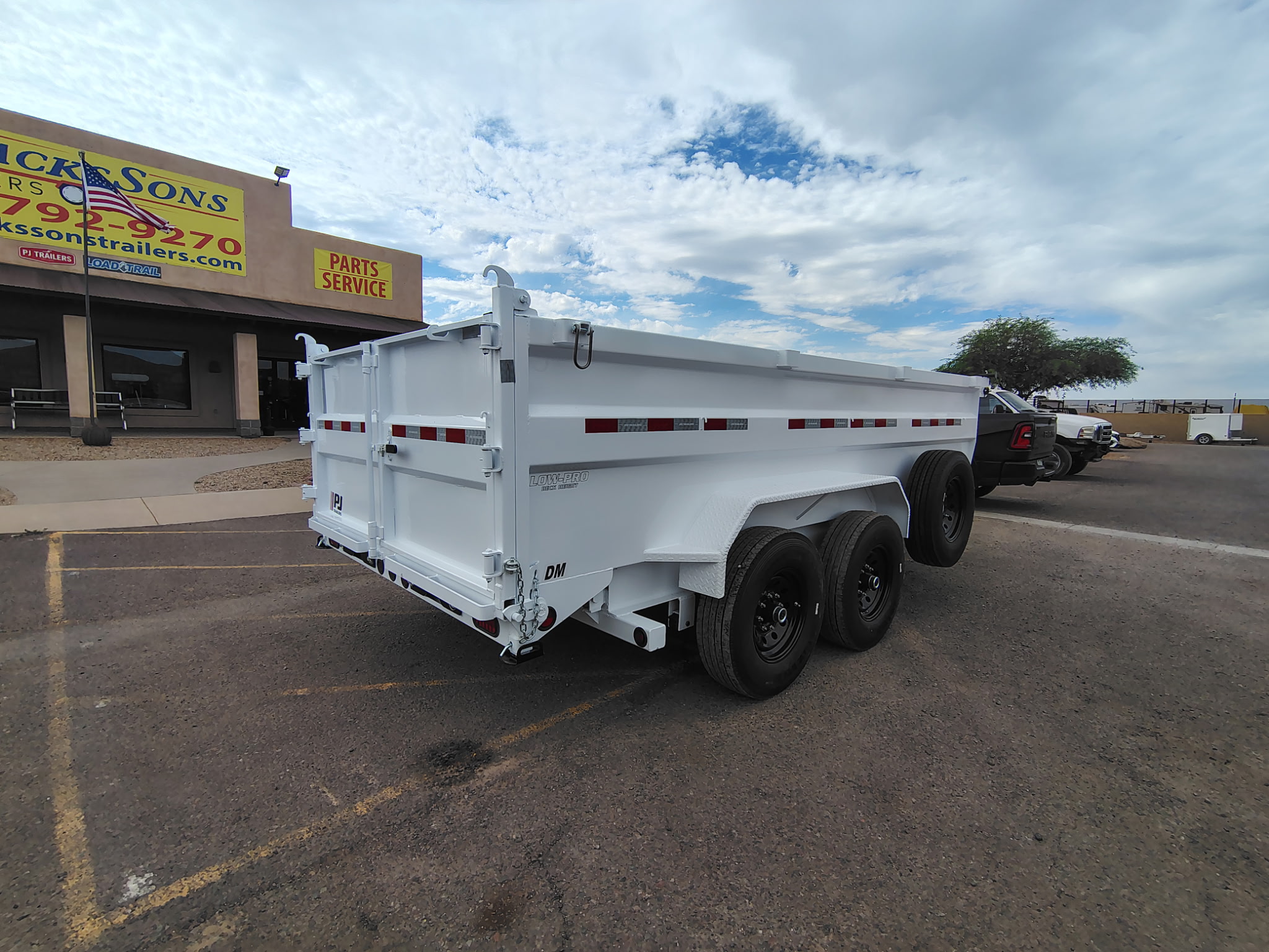 PJ Trailers 14'x84" Scissor Low-Pro High Side Dump Trailer w/ 36" Sides (DM)
