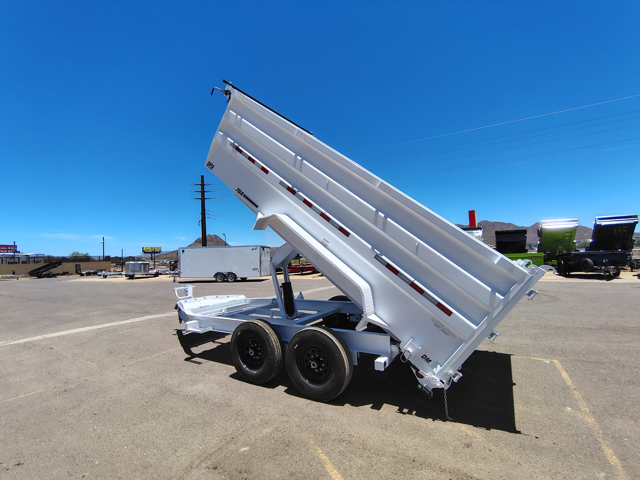 PJ Trailers 14'x84" Scissor Low-Pro High Side Dump Trailer w/ 48" Sides (DM)