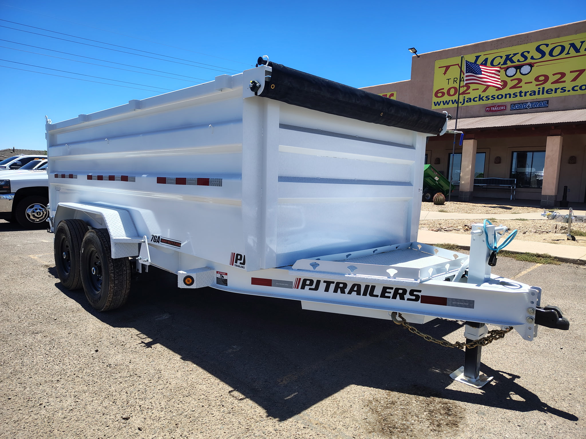 PJ Trailers 14'x84" Scissor Low-Pro High Side Dump Trailer w/ 48" Sides (DM)