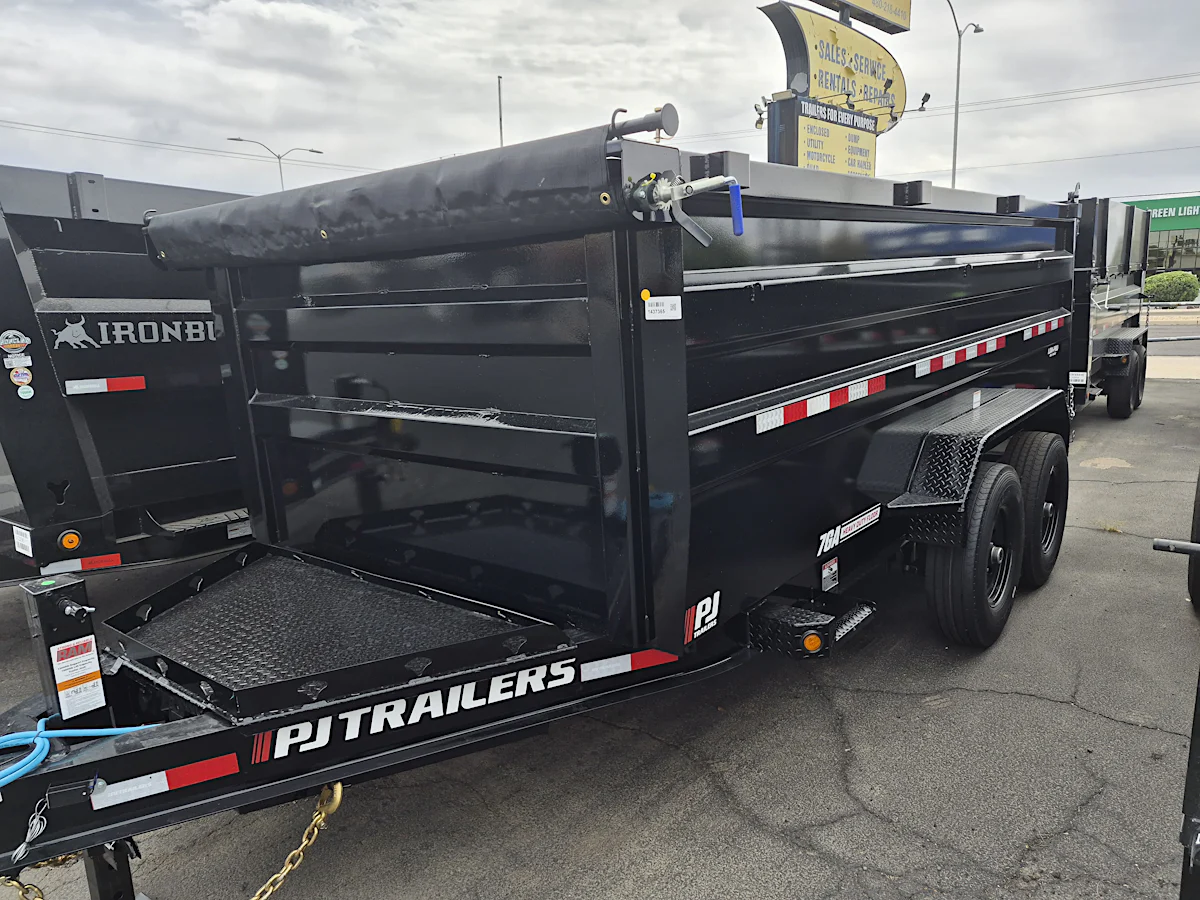 P.J. Trailers 14x83 Tandem Axle, 15,400 GVWR, Low Pro Dump, 48" Sides - Stock #PJD1692 - Image 2 of 4 P.J. Trailers 14x83 Tandem Axle, 15,400 GVWR, Low Pro Dump, 48" Sides - Stock #PJD1692 - Image 2 of 4