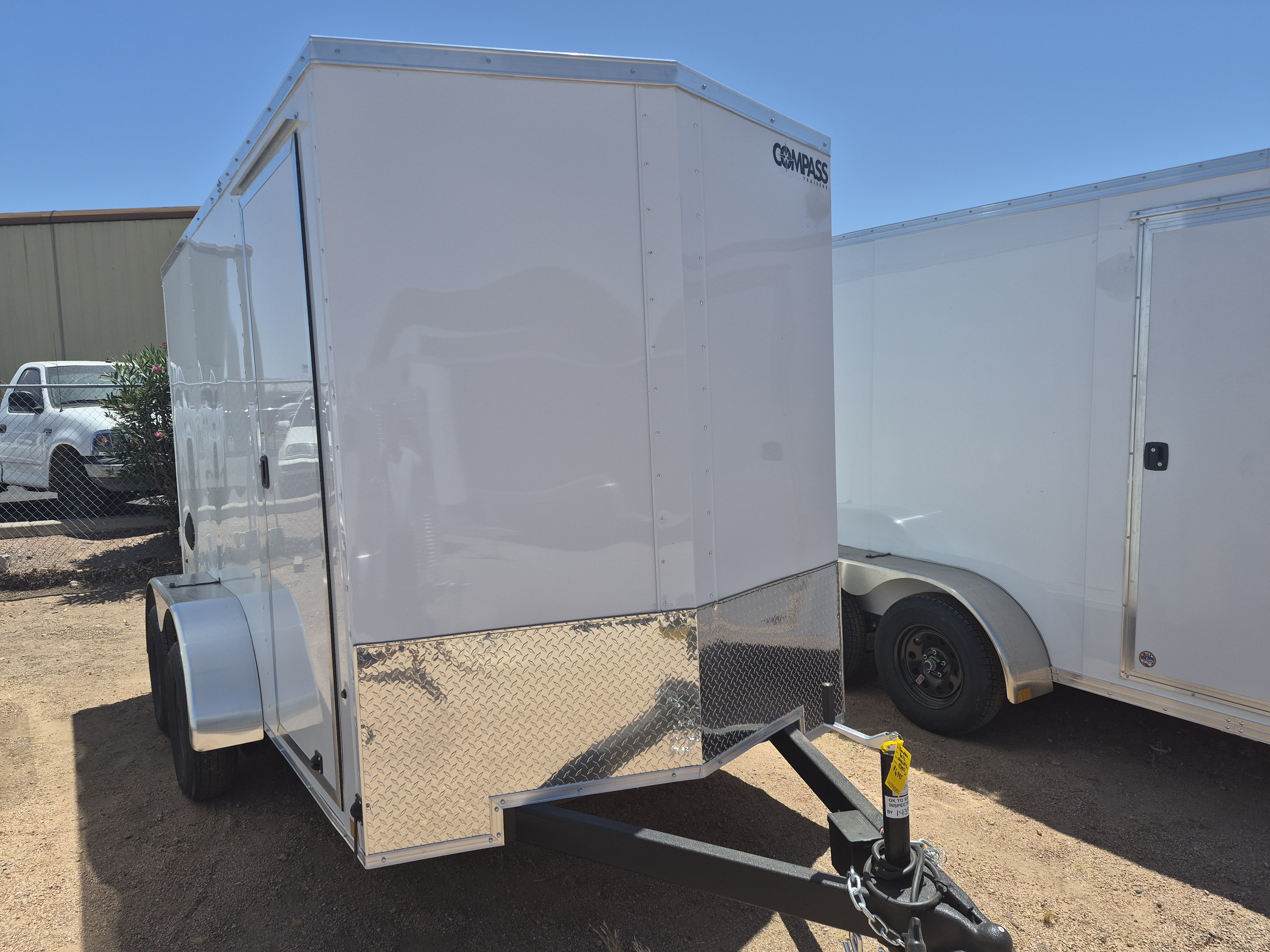 Compass 12x6 Indigo DLX, Flat Top V-Nose, 7K GVWR, Ramp Door - Stock #CMP2872 - Image 1 of 4