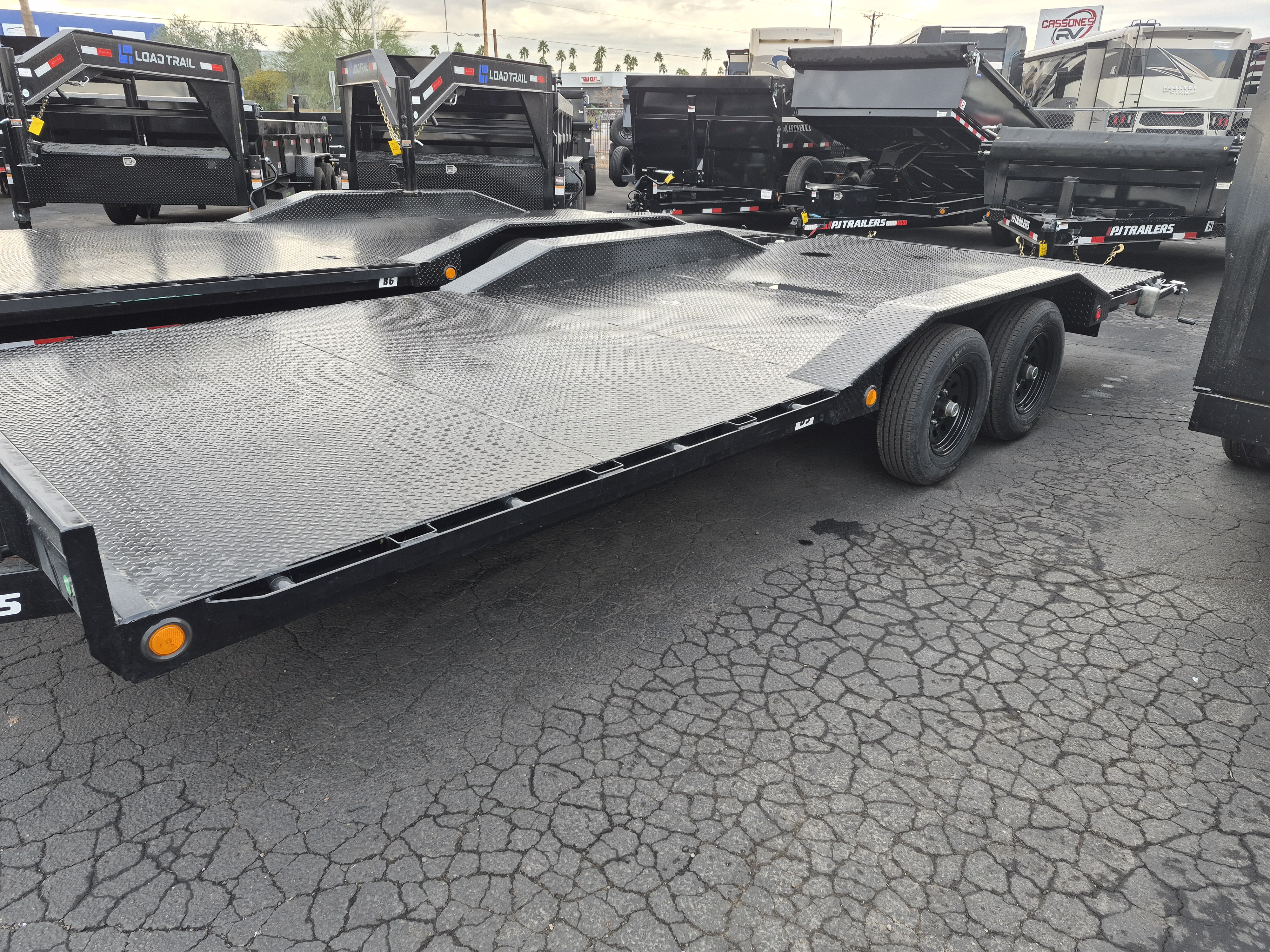 P.J. Trailers 20' Buggy Hauler, 10K GVWR, Slide In Ramps - Stock #PPJ11045 - Image 1 of 4