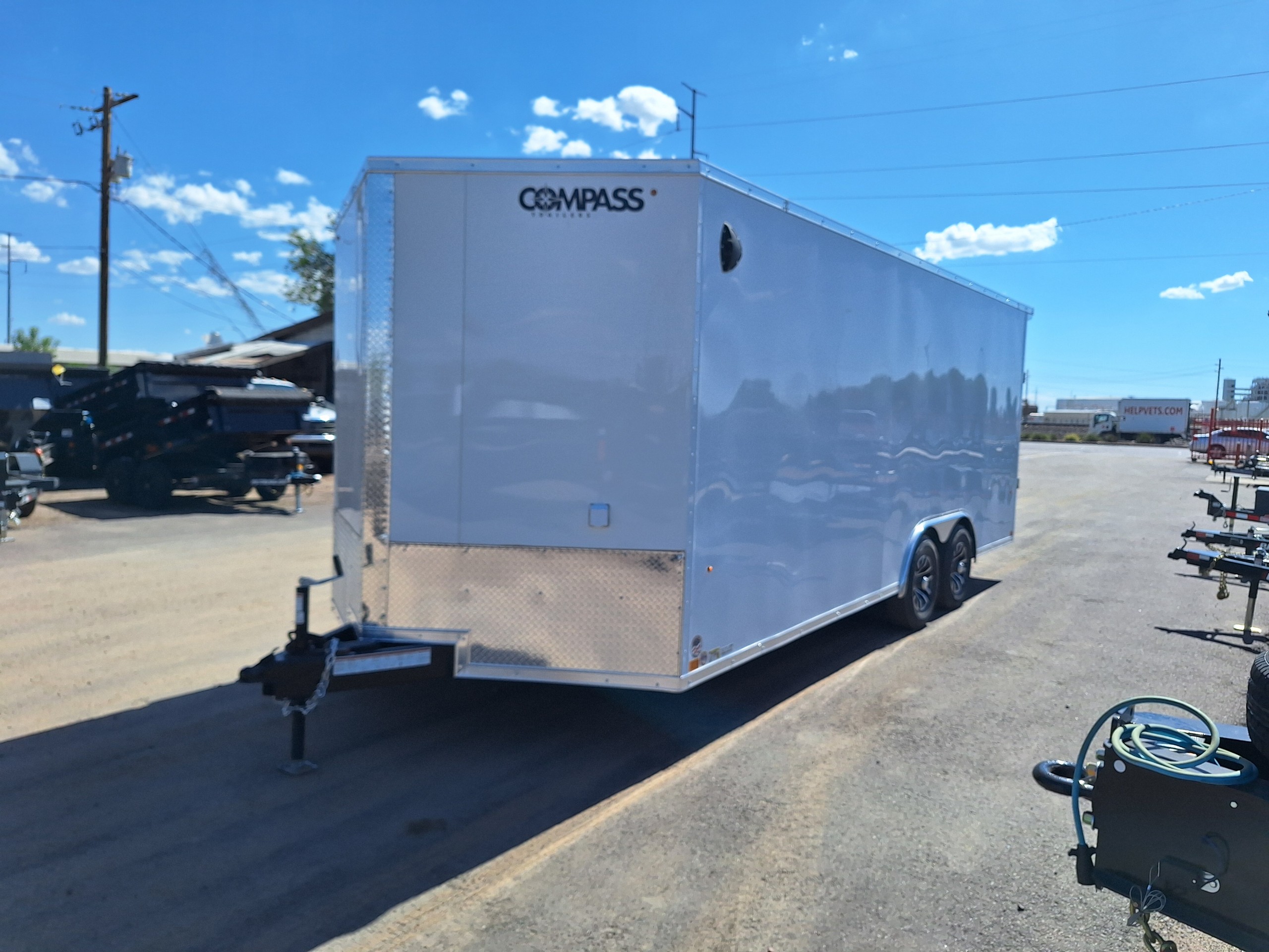 Compass 20x8.5 Jasper SE Car Hauler, 10K GVWR, Ramp Door, A/C, White Wall / Ceiling, RTP Floor - Stock #CMP2586 - Image 2 of 10