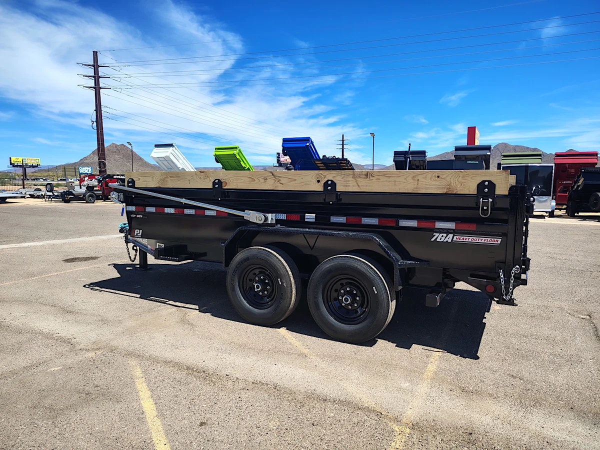 P.J. Trailers 14x83 Tandem Axle, 15,400 GVWR, Low Pro Dump, 24" Sides, 14 Ply Tires - Stock #PJD1667 - Image 3 of 11 P.J. Trailers 14x83 Tandem Axle, 15,400 GVWR, Low Pro Dump, 24" Sides, 14 Ply Tires - Stock #PJD1667 - Image 3 of 11