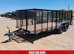 Sun Country Trailers 14x83 SU Tandem Axle, 4' Raised and Expanded Sides, D-Rings, Ramp Gate, Wrap Tongue, Spare Mount Stock #PLC0922 - Thumbnail 1