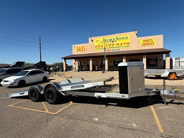 Aluma 20x82 All Aluminum, 10K GVWR, Tandem Axle, XL Tilt w/ Cargo Box (8220H-XL-TILT-TA-EL-RTD) - Stock #ALU338 - Image 1 of 10 Aluma 20x82 All Aluminum, 10K GVWR, Tandem Axle, XL Tilt w/ Cargo Box (8220H-XL-TILT-TA-EL-RTD) - Stock #ALU338 - Image 1 of 10