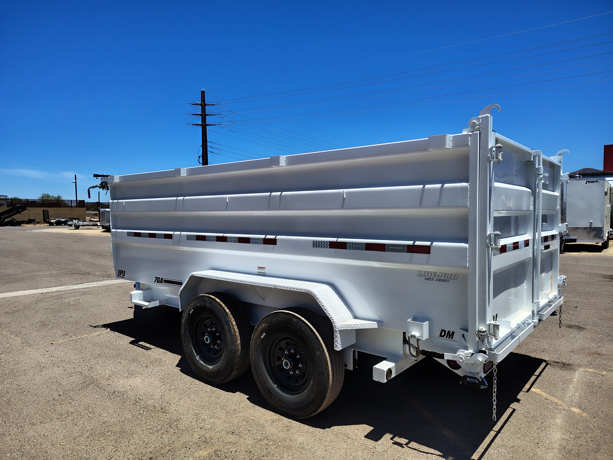 PJ Trailers 14'x84" Scissor Low-Pro High Side Dump Trailer w/ 48" Sides (DM)