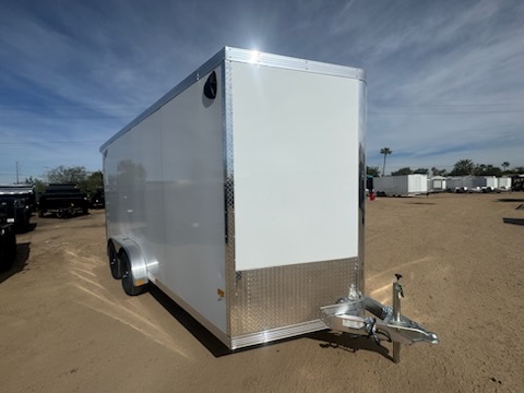 Alcom 16x7.4 All Aluminum NXT Car Hauler, 7K GVWR, Side Door, Ramp Door - Stock #ALC212 - Image 1 of 13
