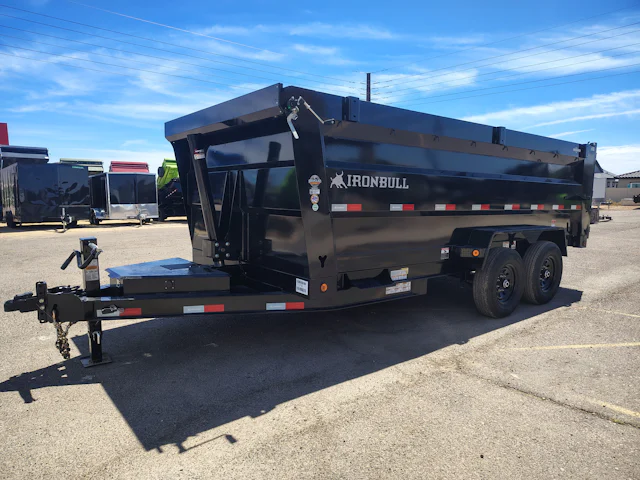 Iron Bull 14'x83" Telescopic Dual I-Beam Bumper Pull Dump Trailer w/ 48" Sides (DTB)