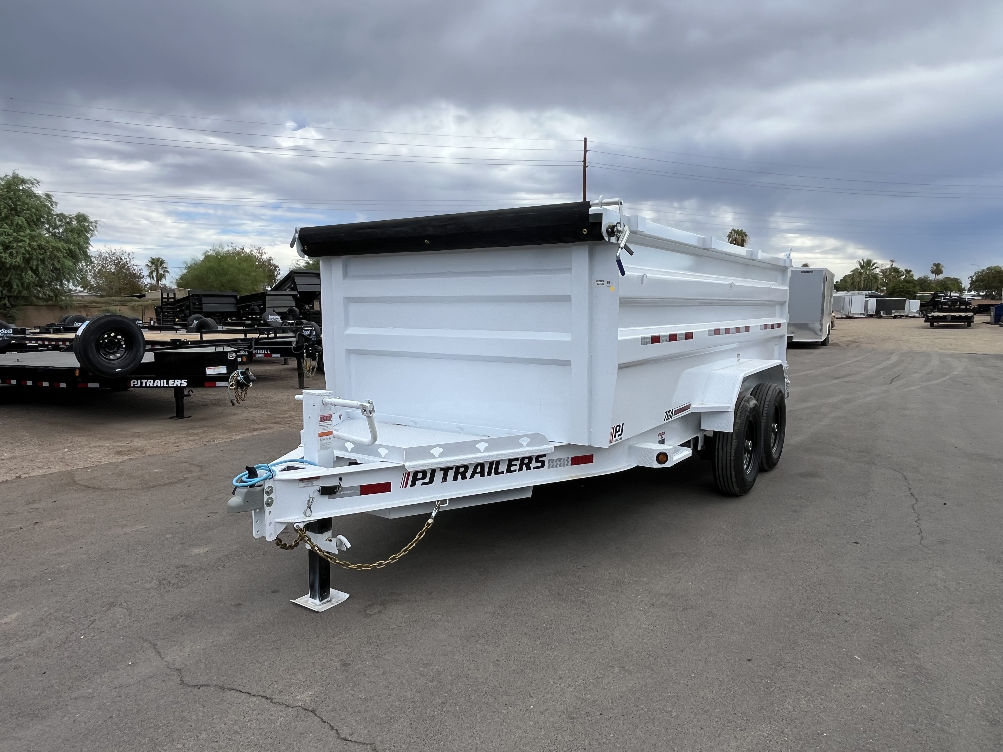 PJ Trailers 14'x83" Scissor Low-Pro High Side Dump Trailer w/ 48" Sides (DM)