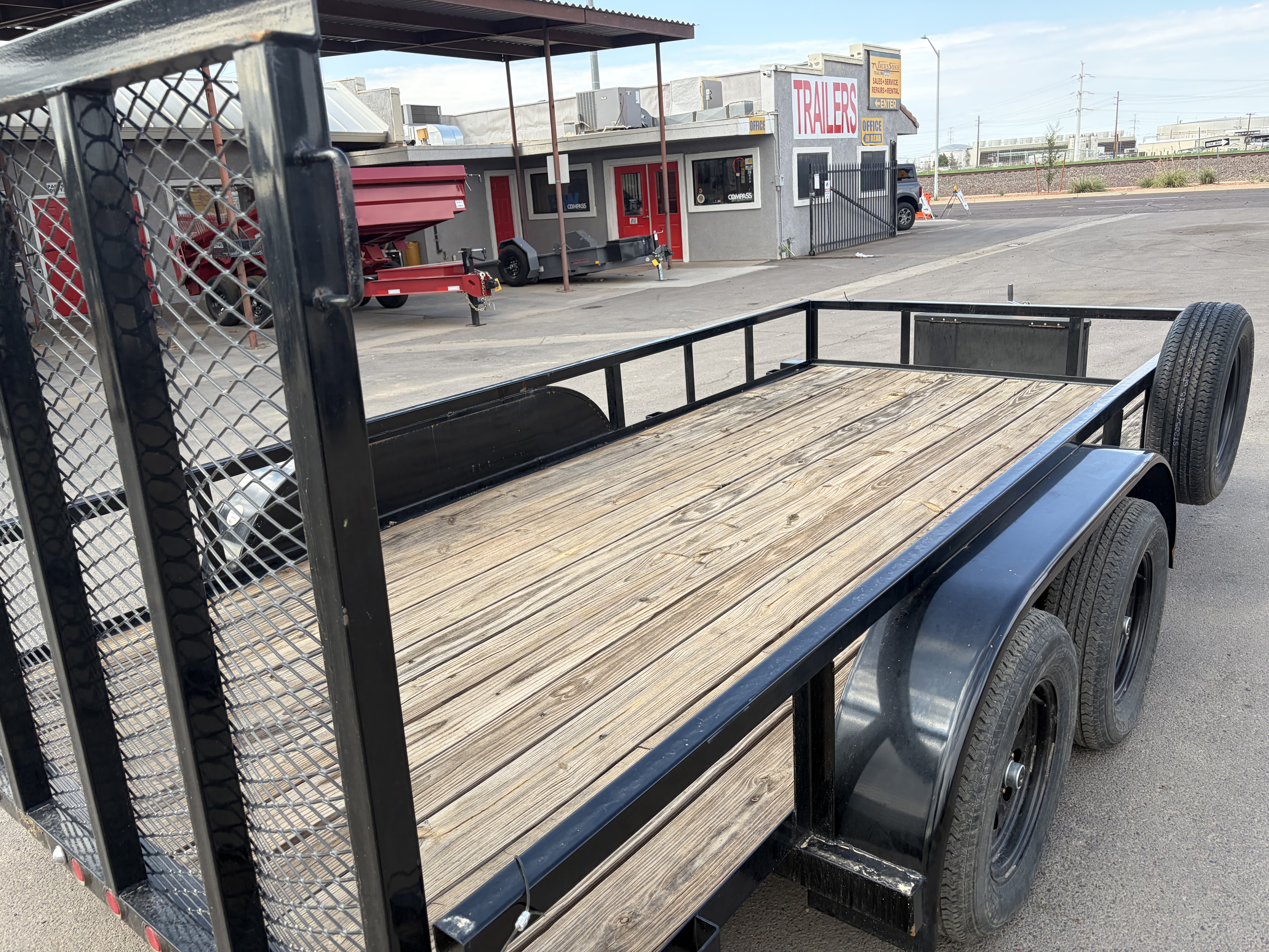 Big Tex 14'x77" Tandem Axle Pipe Top Utility Trailer w/ 4' Rear Ramp Gate (60PI)