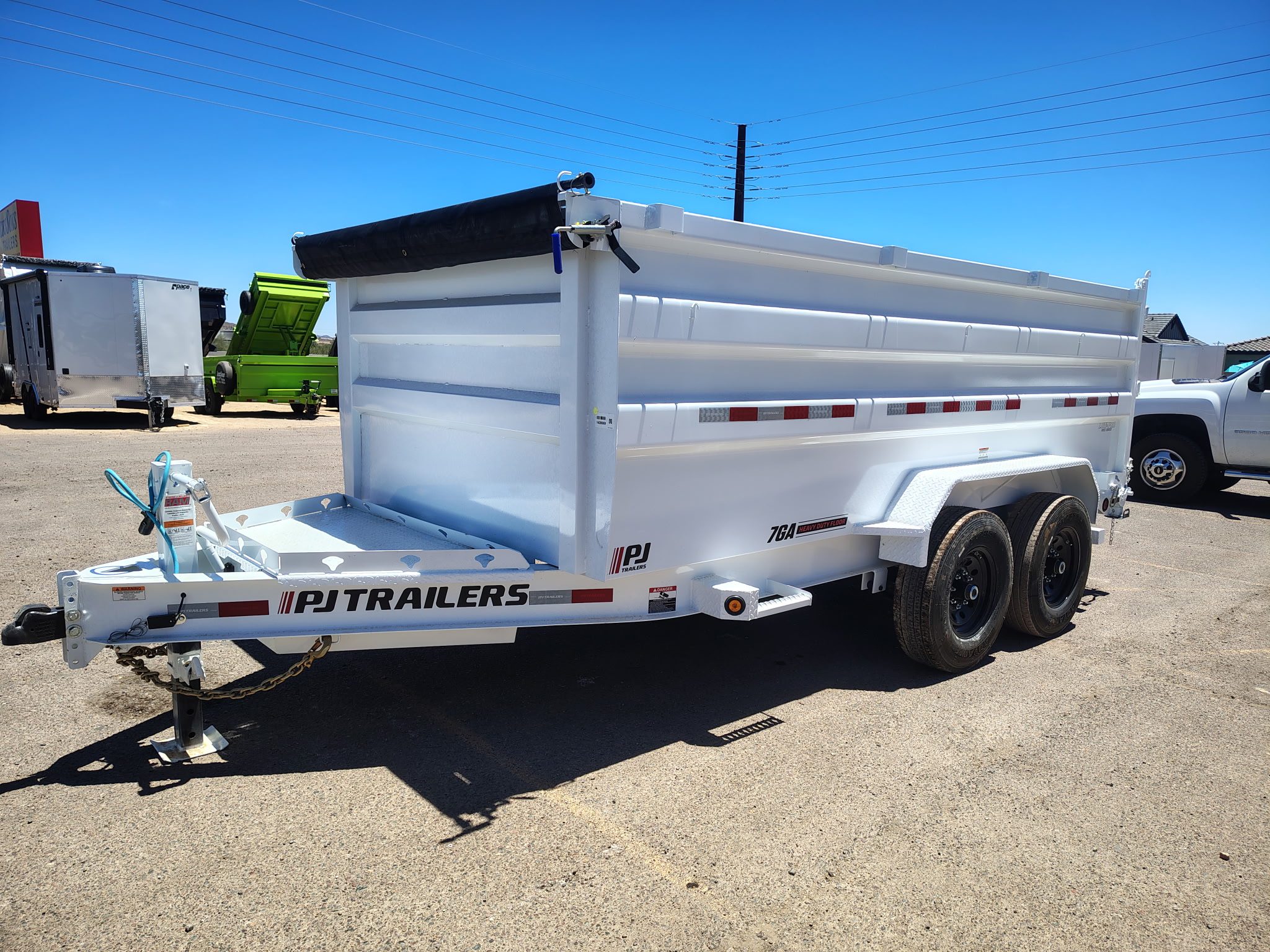 PJ Trailers 14'x84" Scissor Low-Pro High Side Dump Trailer w/ 48" Sides (DM)