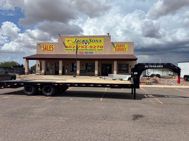 P.J. Trailers 25' Gooseneck, Low-Pro Flatdeck with Duals, 25K GVWR, 14 PLY - Stock #PPJ10887 - Image 1 of 5