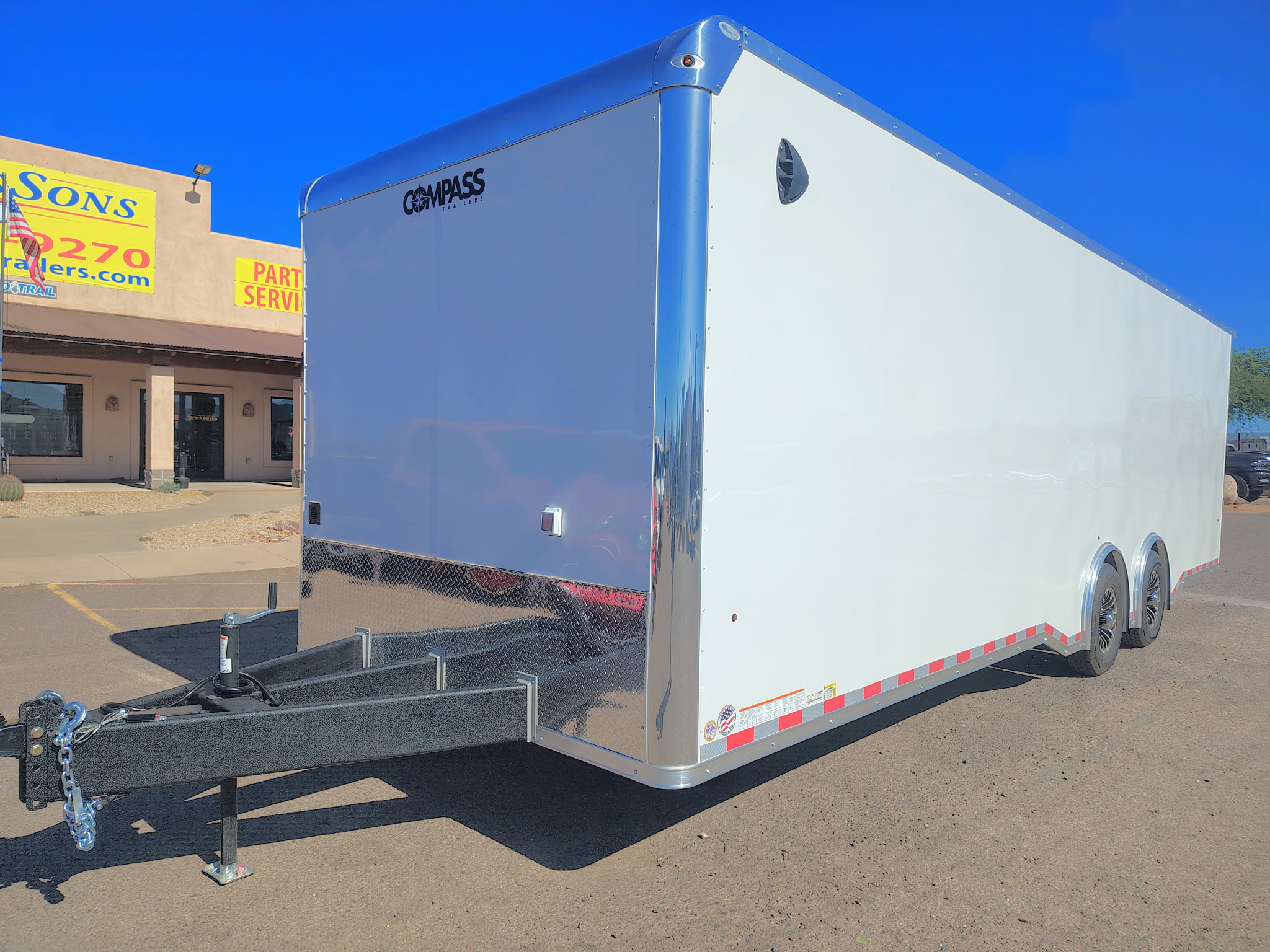 Compass 28x8.5 Canyon Race Trailer, 14K GVWR, Ramp Door,  AC/Heat, Elec. Awning - Stock #CMP2879 - Image 7 of 14