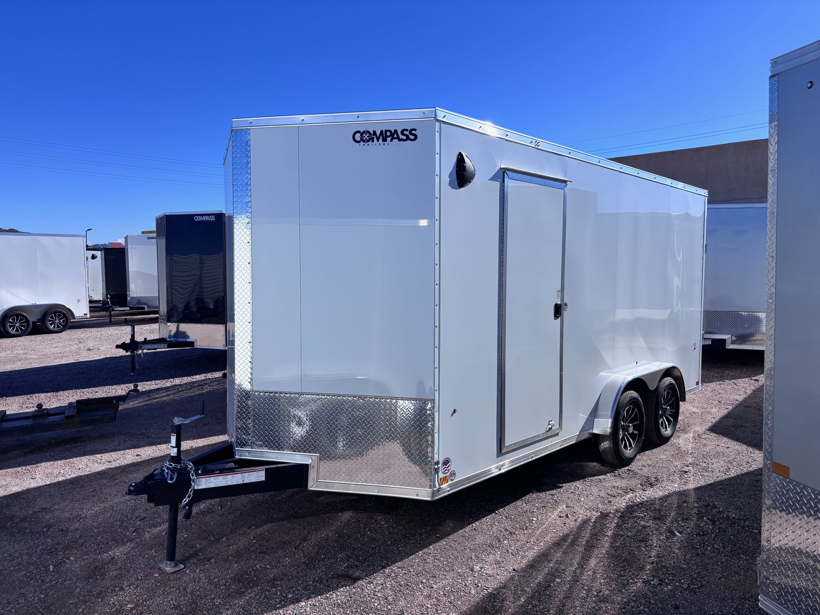 Compass 16x7.5 Jasper SE, 7K GVWR, 6" Extra Height, D-Rings, Ramp Door - Stock #CMP2704 - Image 1 of 4