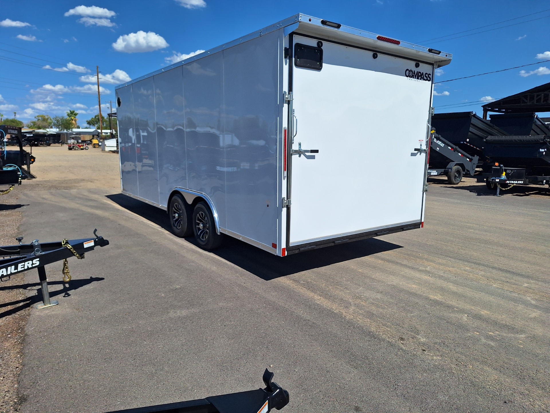 Compass 20x8.5 Jasper SE Car Hauler, 10K GVWR, Ramp Door, A/C, White Wall / Ceiling, RTP Floor - Stock #CMP2586 - Image 3 of 10