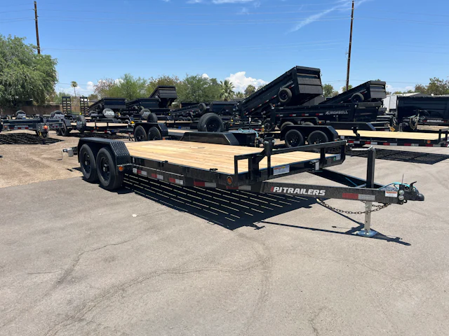 PJ Trailers 18'x83" 5" Channel Equipment Trailer w/ Slide-In Ramps (CE)
