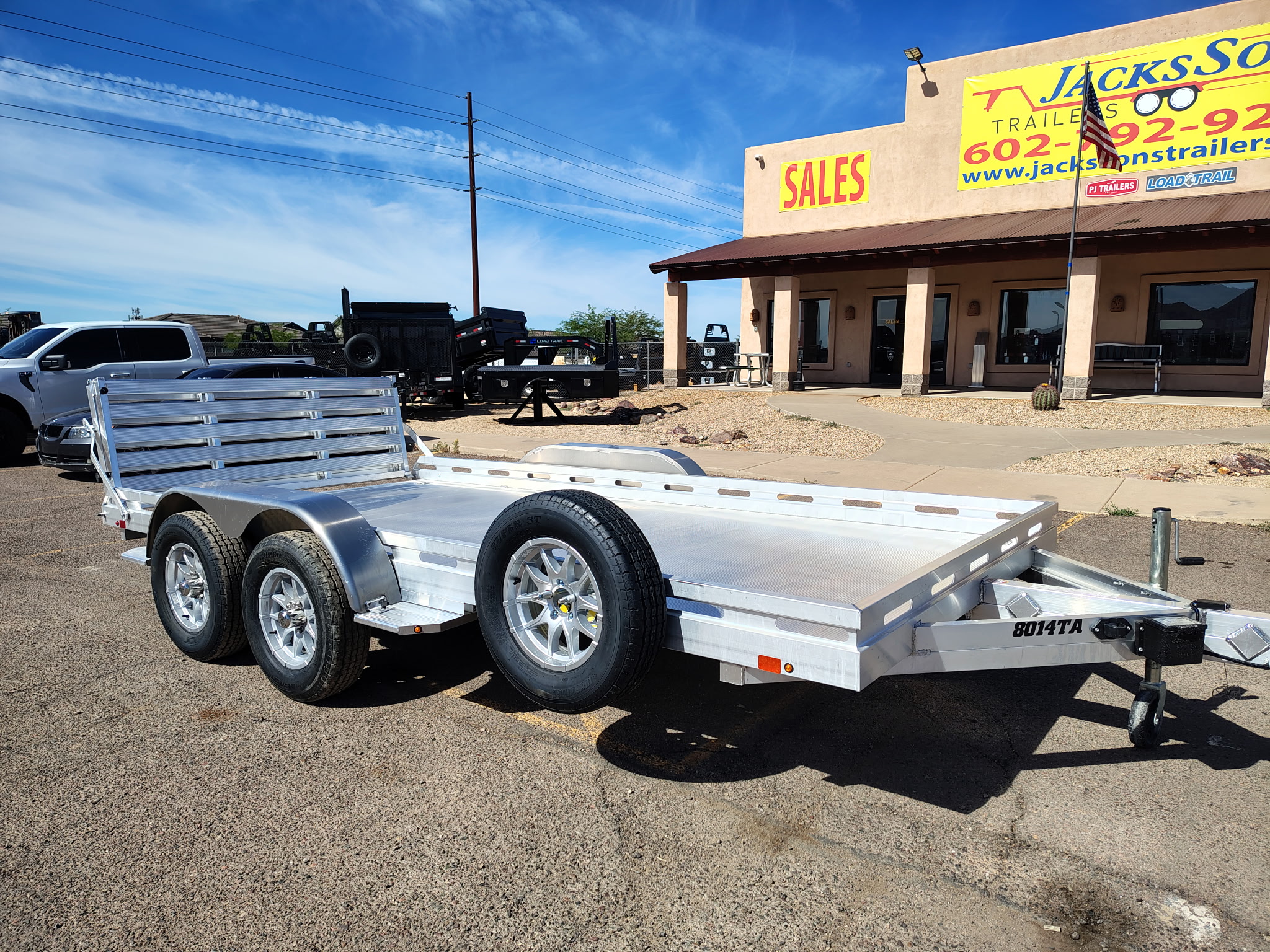 Aluma 14x80 All Aluminum, 8.5K GVWR, Tandem Axle, Bi-Fold Tailgate (8014TA-EL-BT-RTD) - Stock #ALU371 - Image 1 of 7