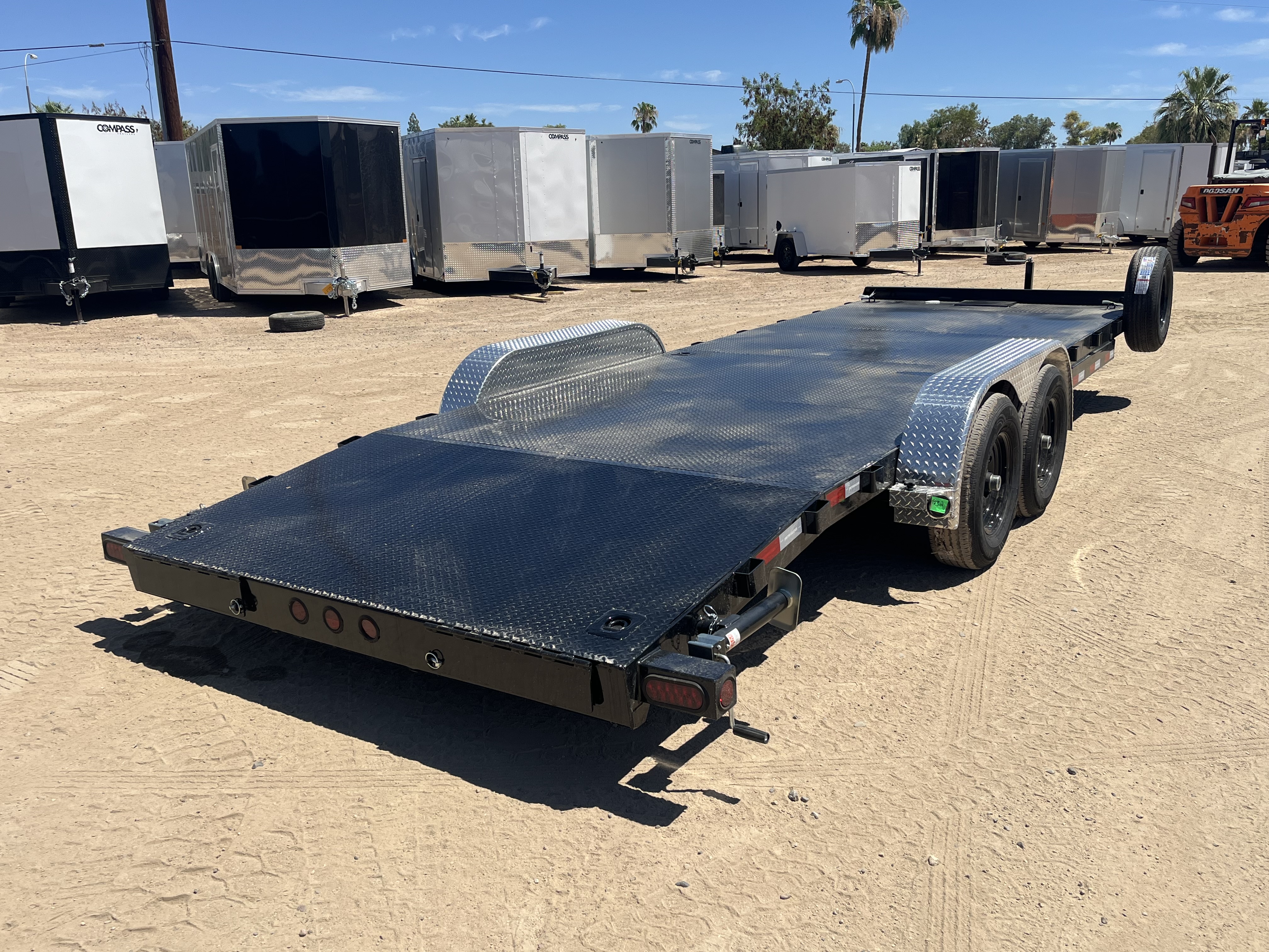 P.J. Trailers 22x83 Tandem Axle, 10K GVWR, Steel Deck Car Hauler, Slide-In Ramps - Stock #PPJ11218 - Image 4 of 9